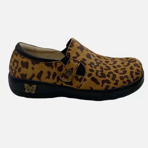 EUC- Alegria 'Kara' Cheetah Print Suede Clog - Picture 1 of 10